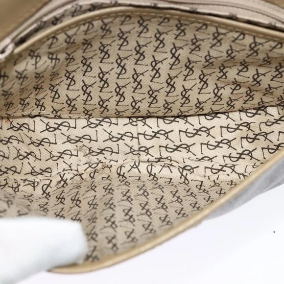 SAINT LAURENT Shoulder Bag PVC embossed Gray Auth BA782 - Picture 12 of 16